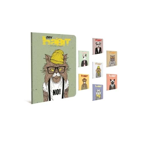 Gıpta Habit Tel Dikişli Karton Kapak A/4 60 Yaprak Kareli Defter