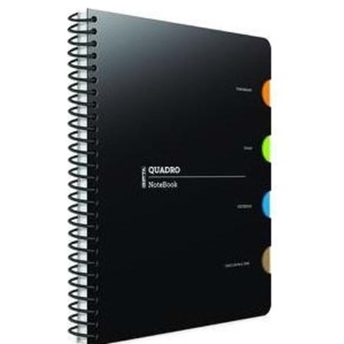 Gıpta Quadro Spiralli 4 Seperatörlü PP Kapak 20*28 -150 YP Çizgili