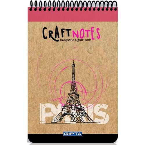 Gıpta CraftNote Sert Kapak Spiralli A/5 Kareli Bloknote