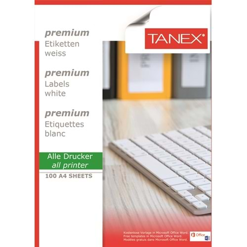 Tanex A4 Lazer Etiketi 64,6x33,8 TW-2533