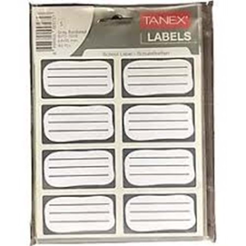 Tanex okul etiketi Gri bordürlü – (64*35 mm 40 adet)