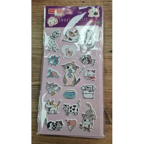 TNX-5095 FUNNY CATS STICKER-2 PUFFY ETİKETİ 10