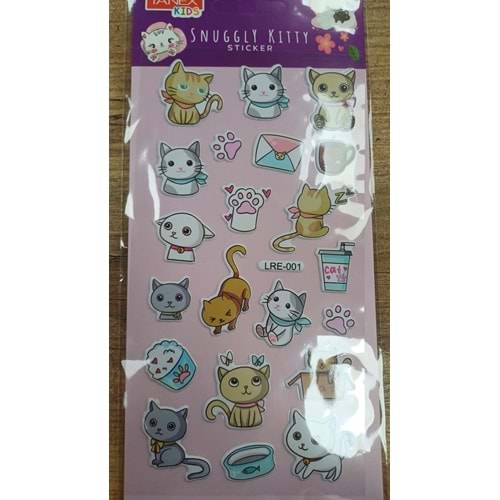 TNX-5097 FUNNY CATS STICKER-4 PUFFY ETİKETİ 10