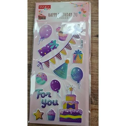 TNX-5107 HAPPY BRITHDAY 2U STICKER-2 PUFFY ETİKETİ 10