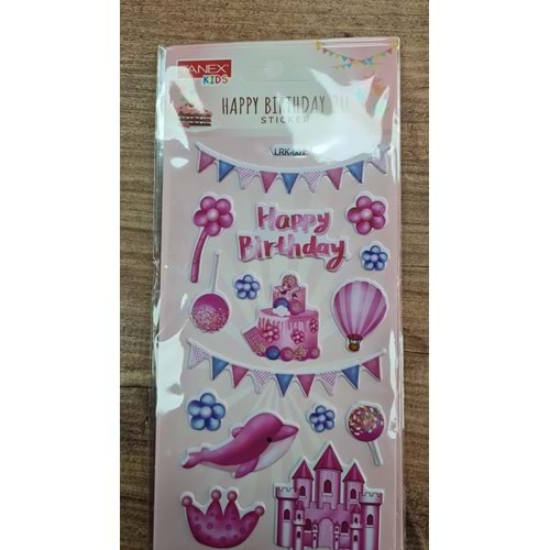 TNX-5109 HAPPY BRITHDAY 2U STICKER-4 PUFFY ETİKETİ 10