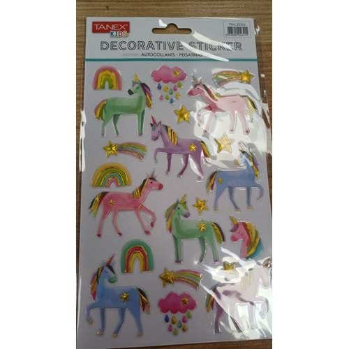 TNX-25352 SEVİMLİ UNICORN SERİSİ PUFFY ETİKETİ
