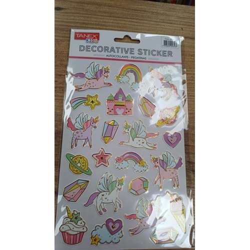 TNX-25369 YALDIZLI UNICORN SERİSİ PUFFY ETİKETİ