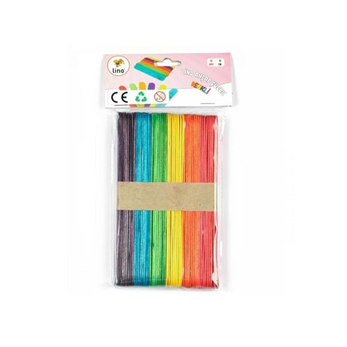 Lino 15 Cm X 1,8 cm Renkli Ahşap Çubuklar 50 Li Rbz-031