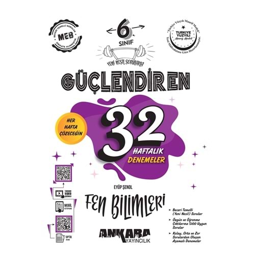 Ankara Güçlendiren 6. Sınıf Fen Bilimleri 32 Haftalık Kazanım Denemeleri