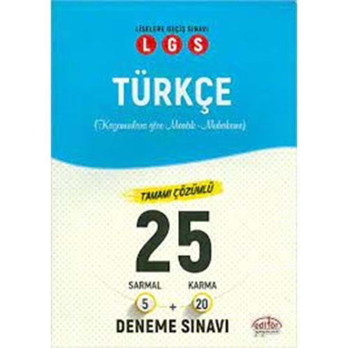 EDİTÖR LGS TÜRKÇE DENEME 25 Lİ