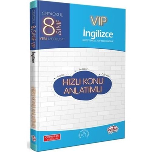 EDİTÖR 8. SINIF VİP KONU ANLATIMLI İNGİLİCE