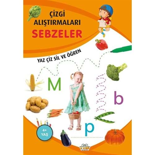 0-6 Yaş Çizgi Çalışmaları Sihirli Defter Yaz Sil Çiz Sebzeler