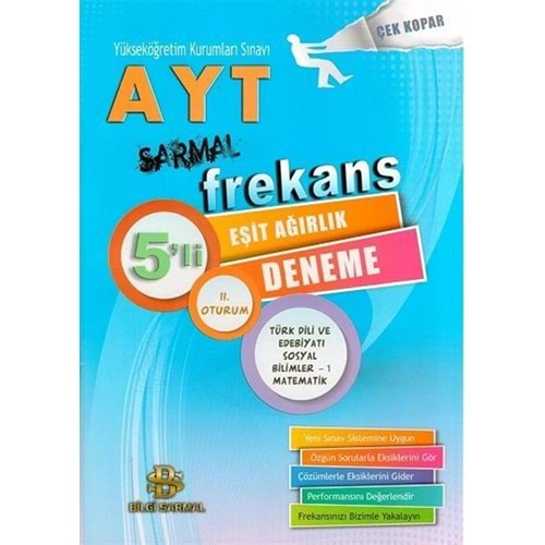 YKS 2. Oturum AYT Sarmal 5 li Eşit Ağırlıklı Frekans Deneme Bilgi Sarmal Yayınları