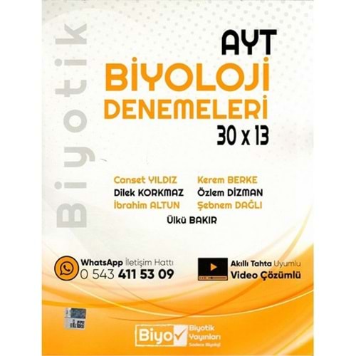 Biyotik AYT Biyoloji Denemeleri 30x13