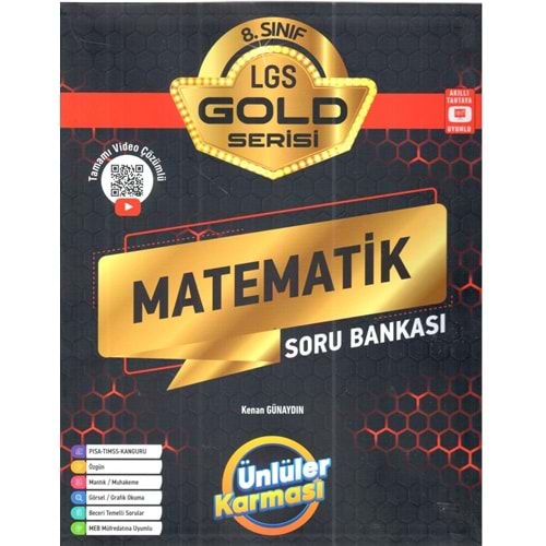 Ünlüler Karması 8. Sınıf LGS Matematik Gold Serisi Soru Bankası