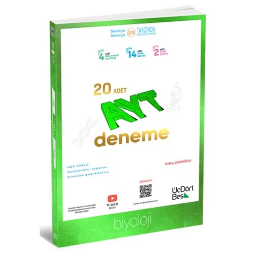 ÜçDörtBeş AYT Biyoloji Denemesi 20 lu 2025