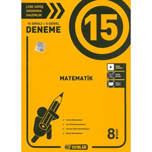 Hız 8. Sınıf LGS 15 li Matematik Denemeleri