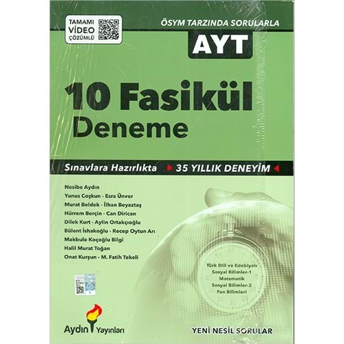 Aydın AYT 10 Fasikül Deneme