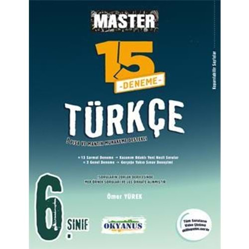 Okyanus Master 6. Sınıf Türkçe Denemesi 15 li