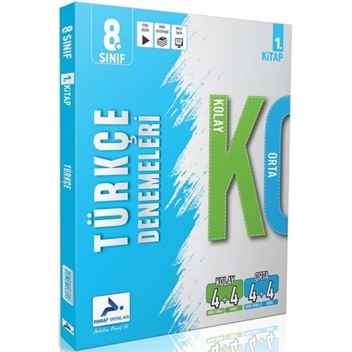 Paraf Yayınları 8. Sınıf Türkçe Kolay Orta Branş Deneme