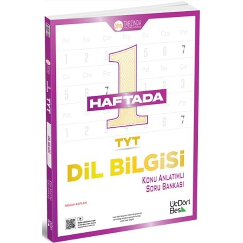 ÜçDörtBeş Yayınları TYT 1 Haftada Dil Bilgisi Konu Anlatımlı Soru Bankası