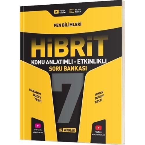 Hız Yayınları 7. Sınıf Hibrit Konu Anlatımlı Soru Bankası