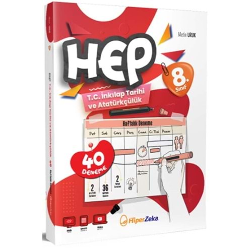 Hiper Zeka Yayınları 8. Sınıf Hiper T.C. İnkılap Tarihi ve Atatürkçülük 40 Haftalık Deneme