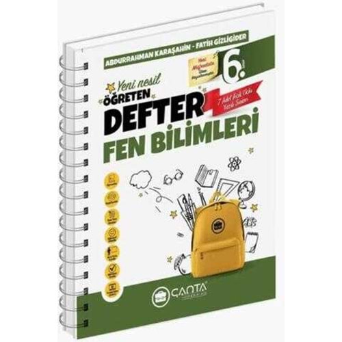 Çanta Yayınları 6, Sınıf Fen Bilimleri Okula Yardımcı Alıştıran Defter