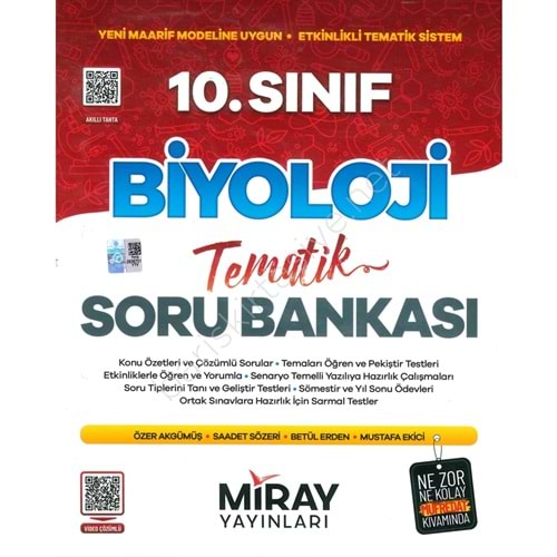 Aydın Yayınları 10. Sınıf Biyoloji Konu Özetli Soru Bankası