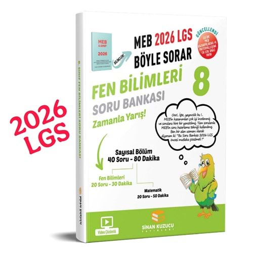 Sinan Kuzucu Yayınları 8. Sınıf Fen Bilimleri Soru Bankası 2026