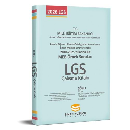 Sinan Kuzucu 2026 MEB ÖRNEK SORULARI SÖZEL ÇALIŞMA KİTABI