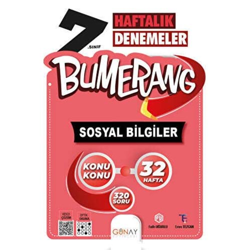 Günay Yayınları 7. Sınıf Bumerang 32 Haftalık Sosyal Bilgiler Denemeleri