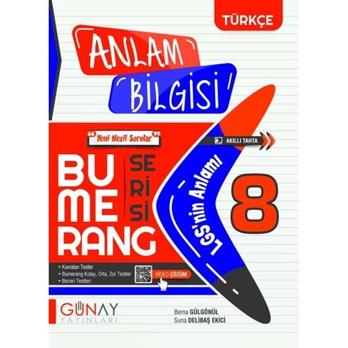 Günay Bumerang Serisi 8. Sınıf Anlam Bilgisi Soru Bankası