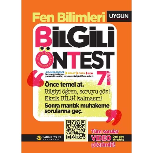 Uygun 7. Sınıf Bilgili Ön Test Fen Bilimleri