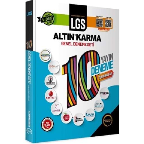 Altın Karma Yayınları 8. Sınıf LGS 10 Farklı Yayın 10 Deneme Tüm Konular Sorular Tamamı Video Çözümlü