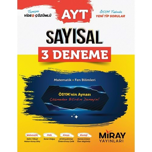 Miray Ayt Sayısal 3 Deneme