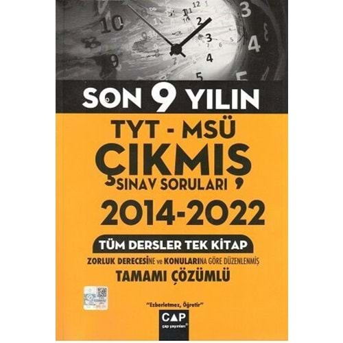 Çap TYT-MSÜ Son 9 Yıl Çıkmış Sınav Soruları 2014-2022