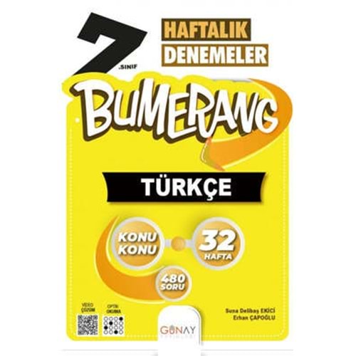 Günay Bumerang 7. Sınıf Türkçe Haftalık Denemeler
