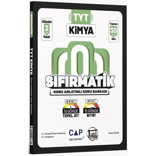 Çap yayınları TYT Kimya Sıfırmatik Konu Anlatımlı Soru Bankası