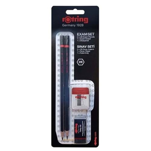 Rotring Sınav Seti (2'li 2B Sınav Kalemi+ Silgi+ Kalemtraş)