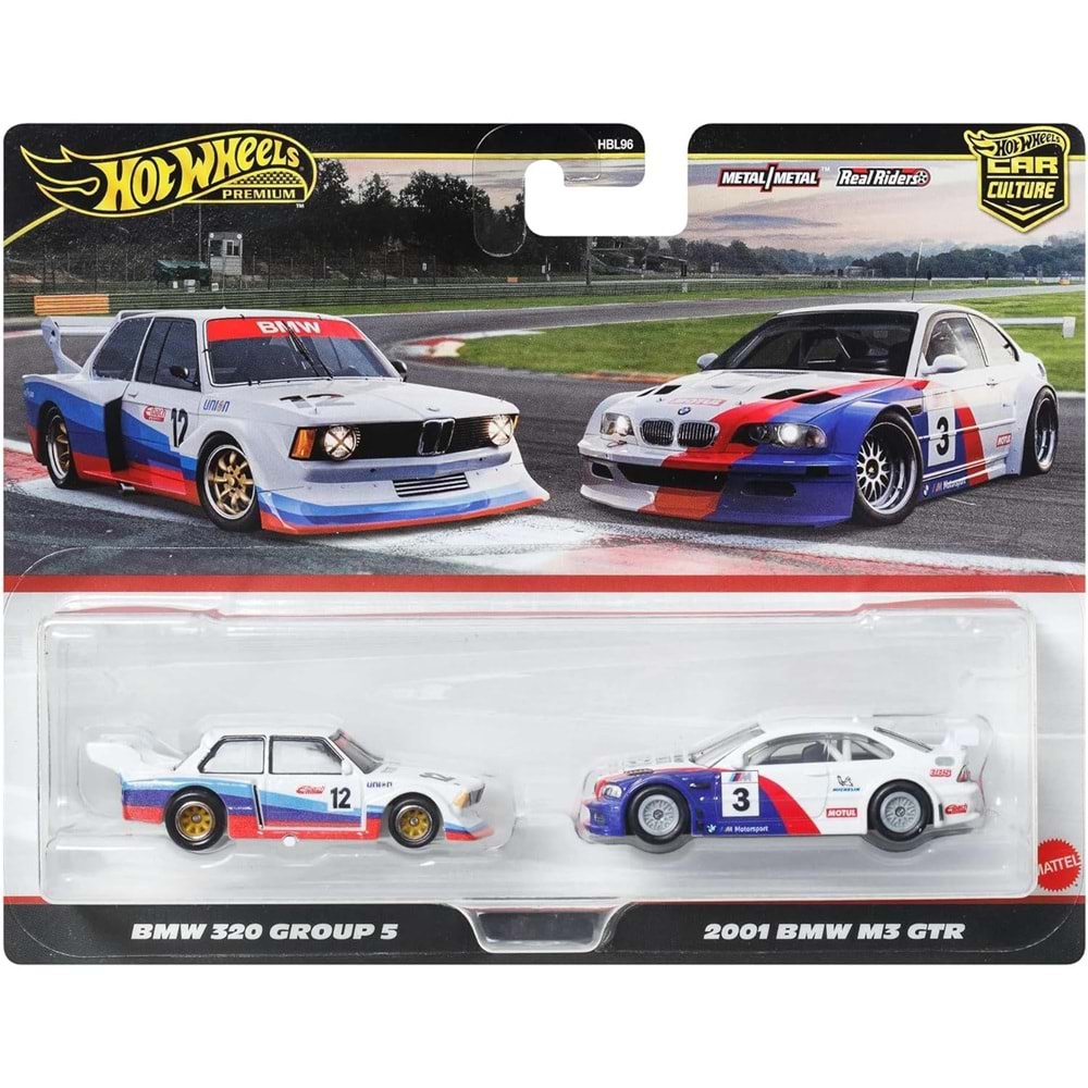 Hot Wheels 1:64 ölçekli araçlardan oluşan Premium Car Culture 2'li paket, benzersiz çiftler, Real Riders tekerlekler, Metal/Metal şasi, koleksiyonculara uygun hediye, JBK99