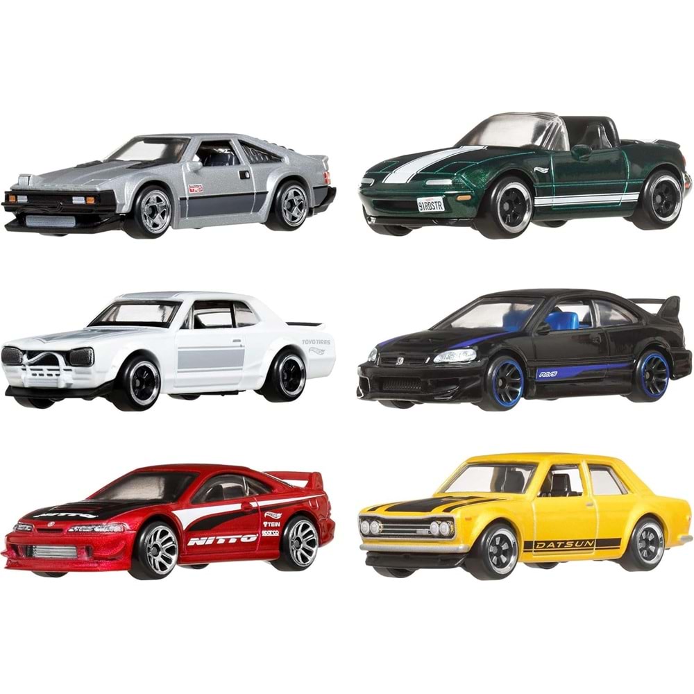 Hot Wheels Japon Temalı 1:64 6’lı Araba Seti JBY77