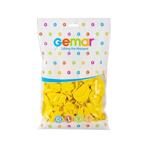 Gemar Pastel Sarı 100'lü paket 26cm / 10'' - Yellow #002 - G90