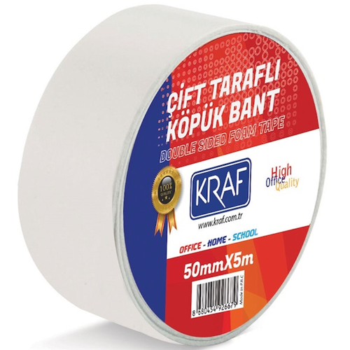 Kraf Çift Tarflı Köpük Bant 50 mm X 5 mt