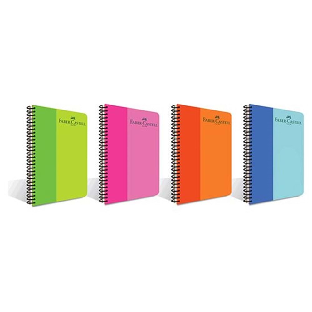 Faber-Castell Spiralli Defter Bicolor Plastik Kapak Kareli 100 YP A4