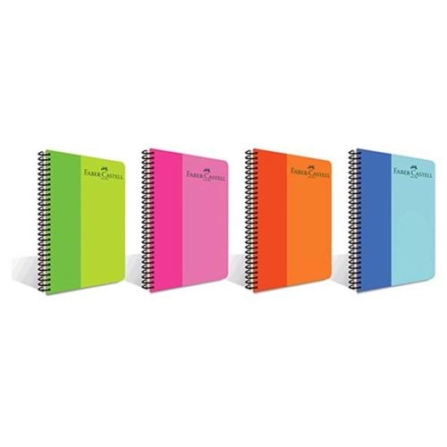Faber-Castell Spiralli Defter Bicolor Plastik Kapak Kareli 100 YP A4