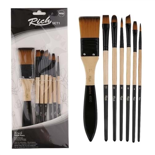 Rich 7 Parçalı Zemin Fırça Seti No-1 ( set)