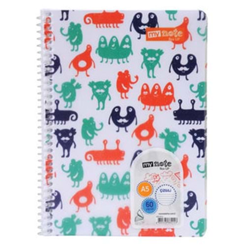 Mynote Flex PP kapak 60 Yaprak A/5 Çizgili Defter Desenli