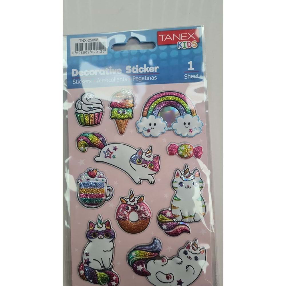 TNX-25098 UNICORN KEDİ SERİSİ ETİKETİ