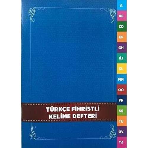 Türkçe Fihristli Kelime Defteri